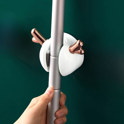 Soporte Adhesivo Para Escobas Santú Home & Deco5#Blanco