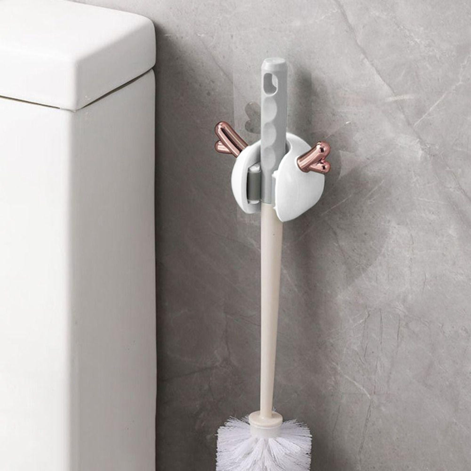 Soporte Adhesivo Para Escobas Santú Home & Deco2#Blanco