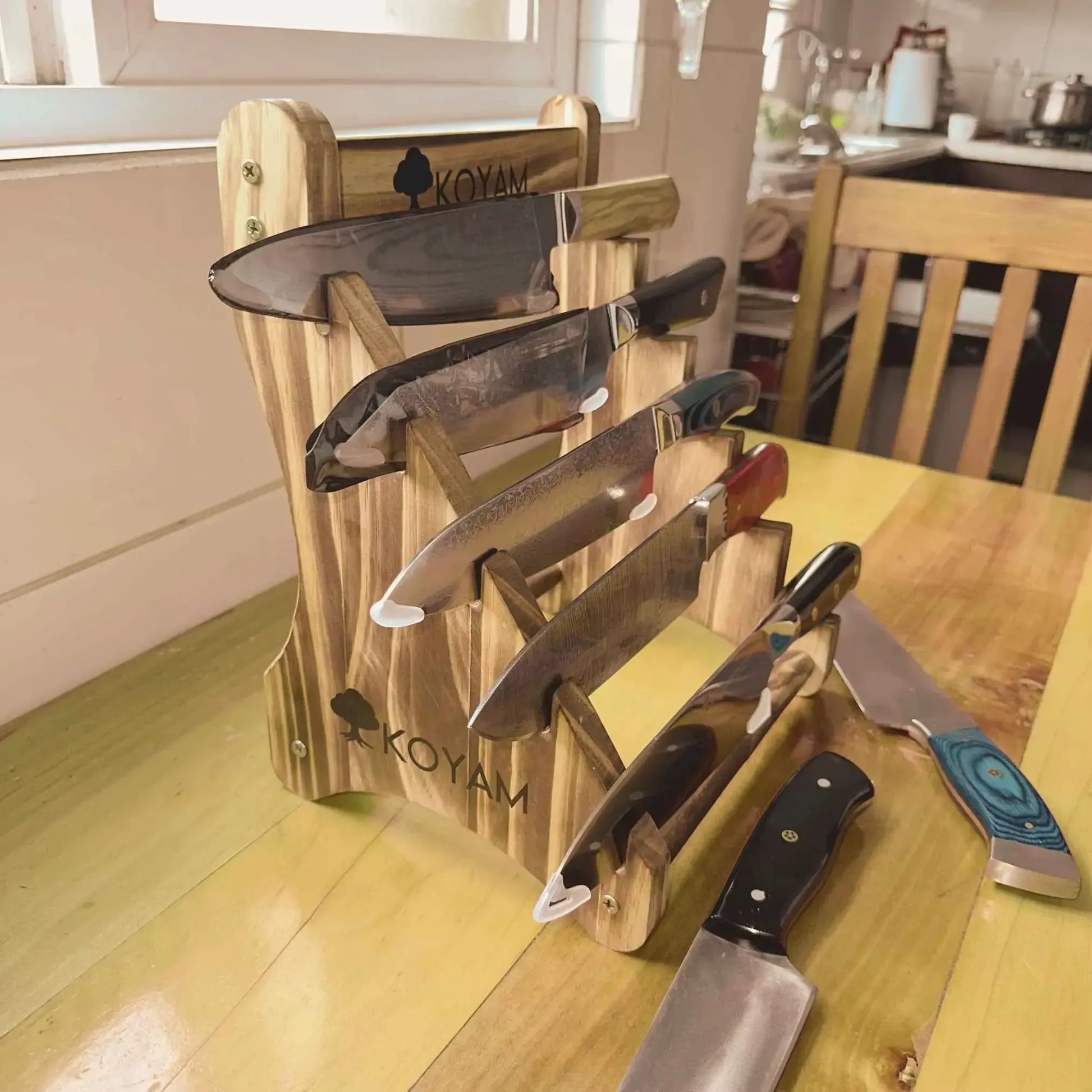 Soporte Porta Cuchillos de Madera Koyam2#Marrón