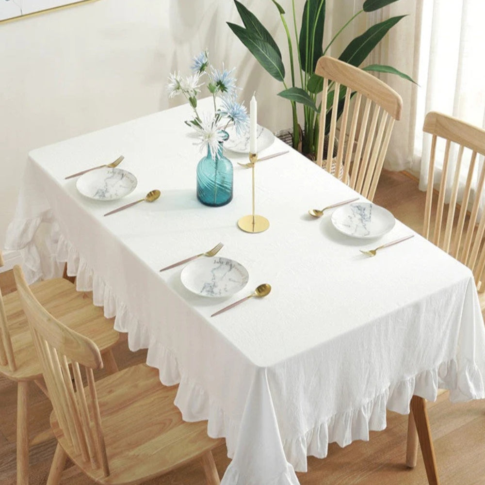 Mantel Rectangular Paula 140 cm x 200 cm Bohemik6#Blanco