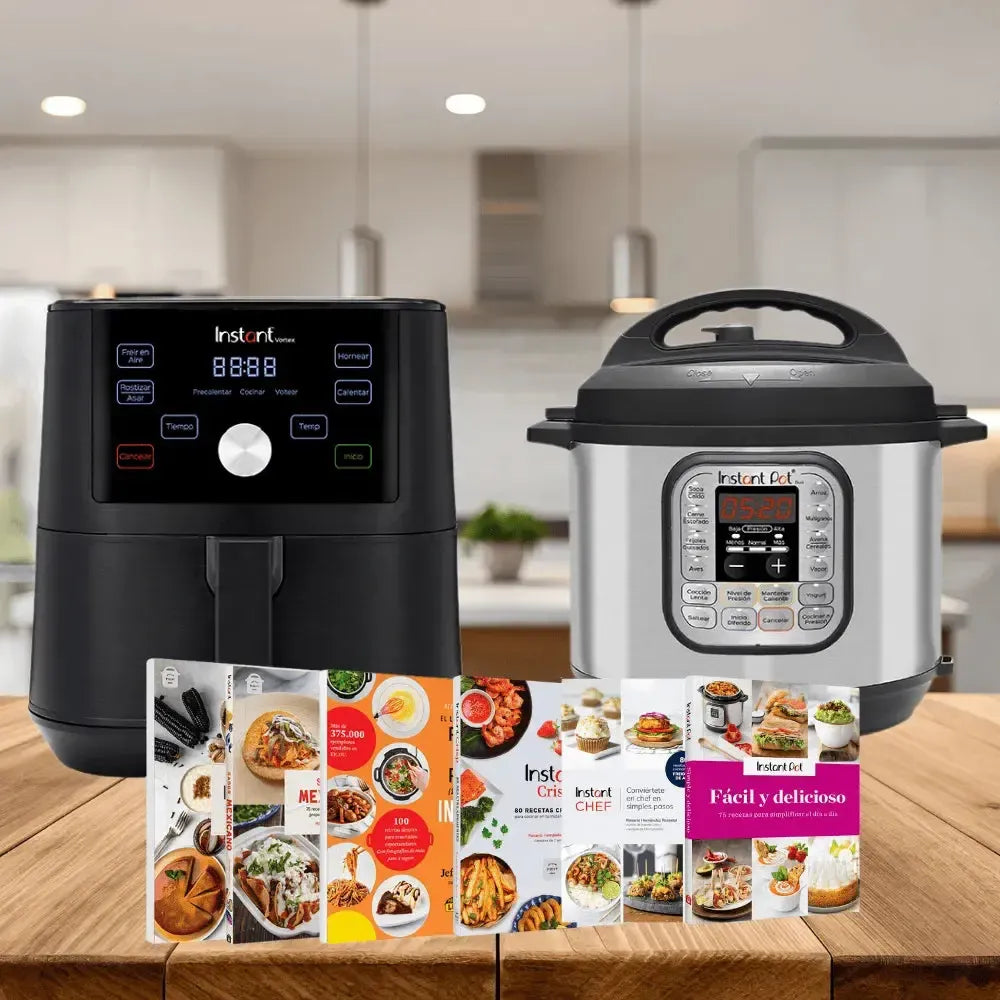 Super pack premium Instant Pot Duo 60 + Instant Vortex 4 en 1 de 5.7 litros + 6 Libros esenciales-Freidoras de Aire