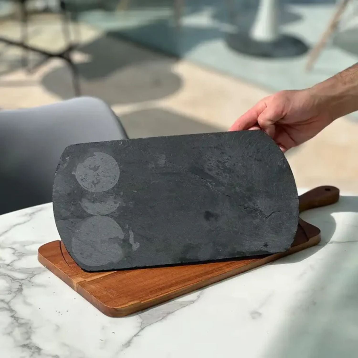 Tabla de Picar Piedra Extraible Santú Home & Deco2#Negro