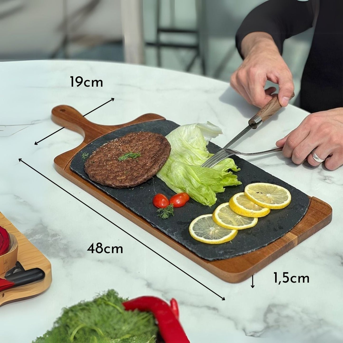 Tabla de Picar Piedra Extraible Santú Home & Deco6#Negro