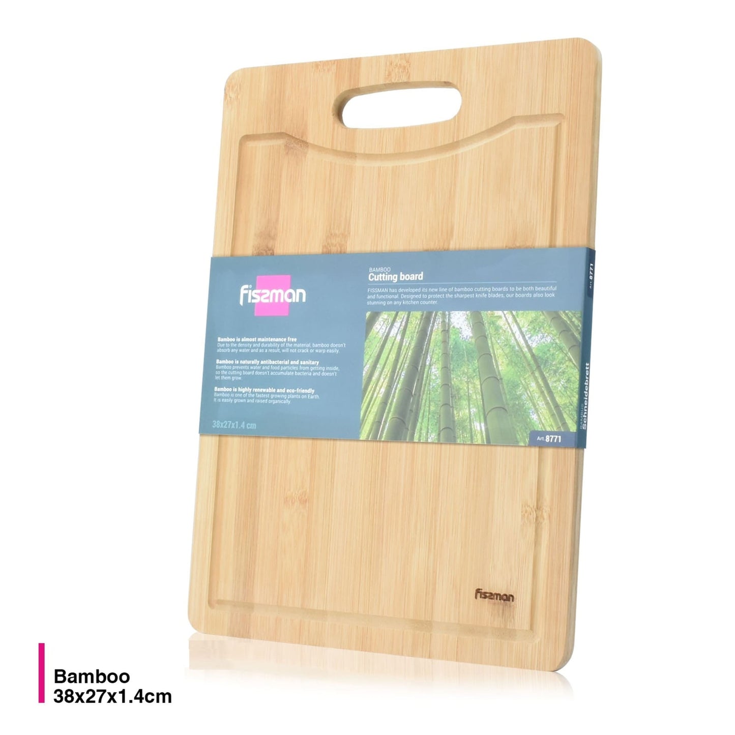 Tabla Madera Bamboo para Cortar 38x27cm Fissman-Tablas