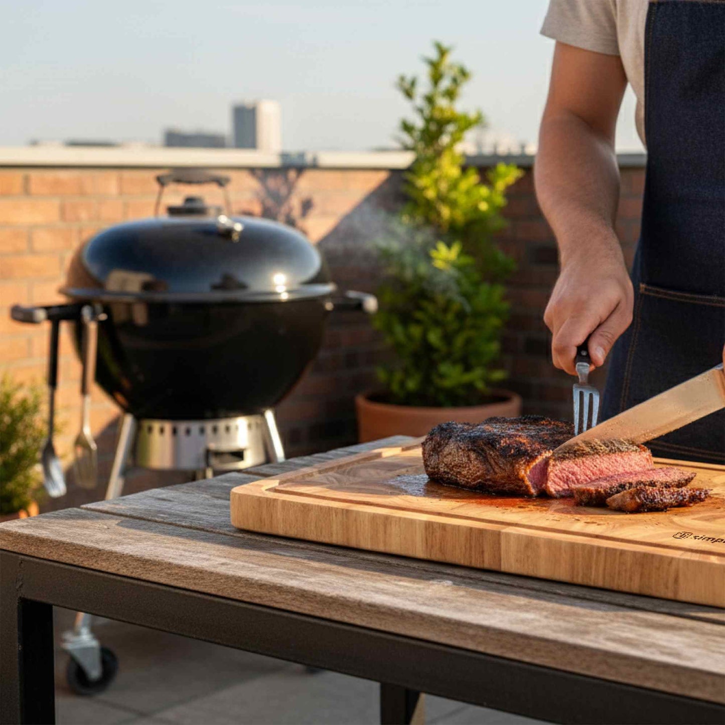 Tabla Para Picar Cortar Madera 40x28cm Cutte Simplit2#Marrón Tierra