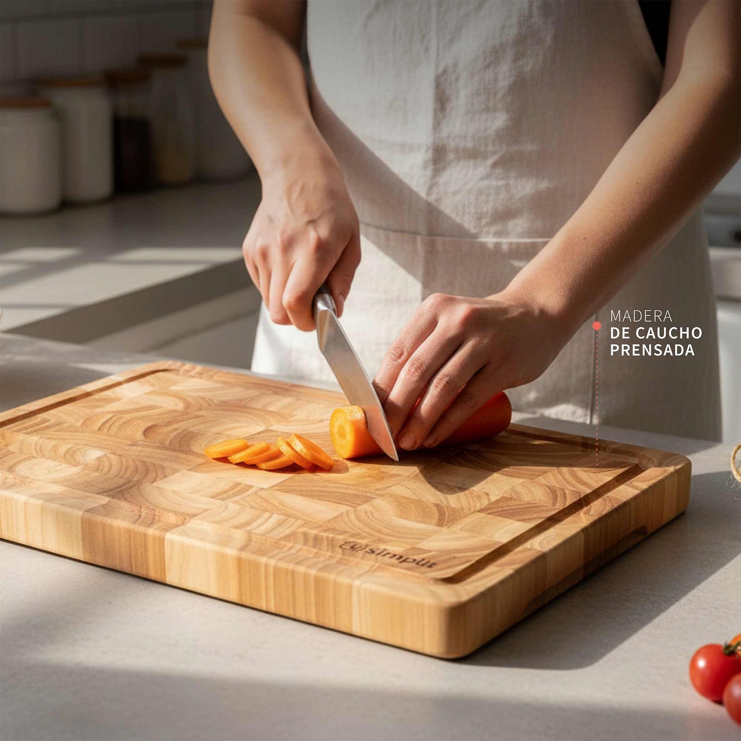 Tabla Para Picar Cortar Madera 40x28cm Cutte Simplit5#Marrón Tierra