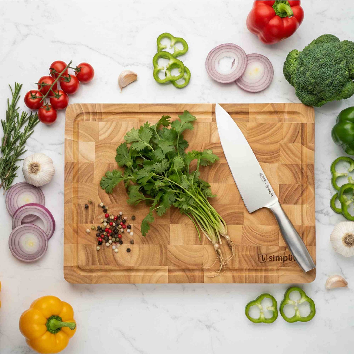 Tabla Para Picar Cortar Madera 40x28cm Cutte Simplit8#Marrón Tierra