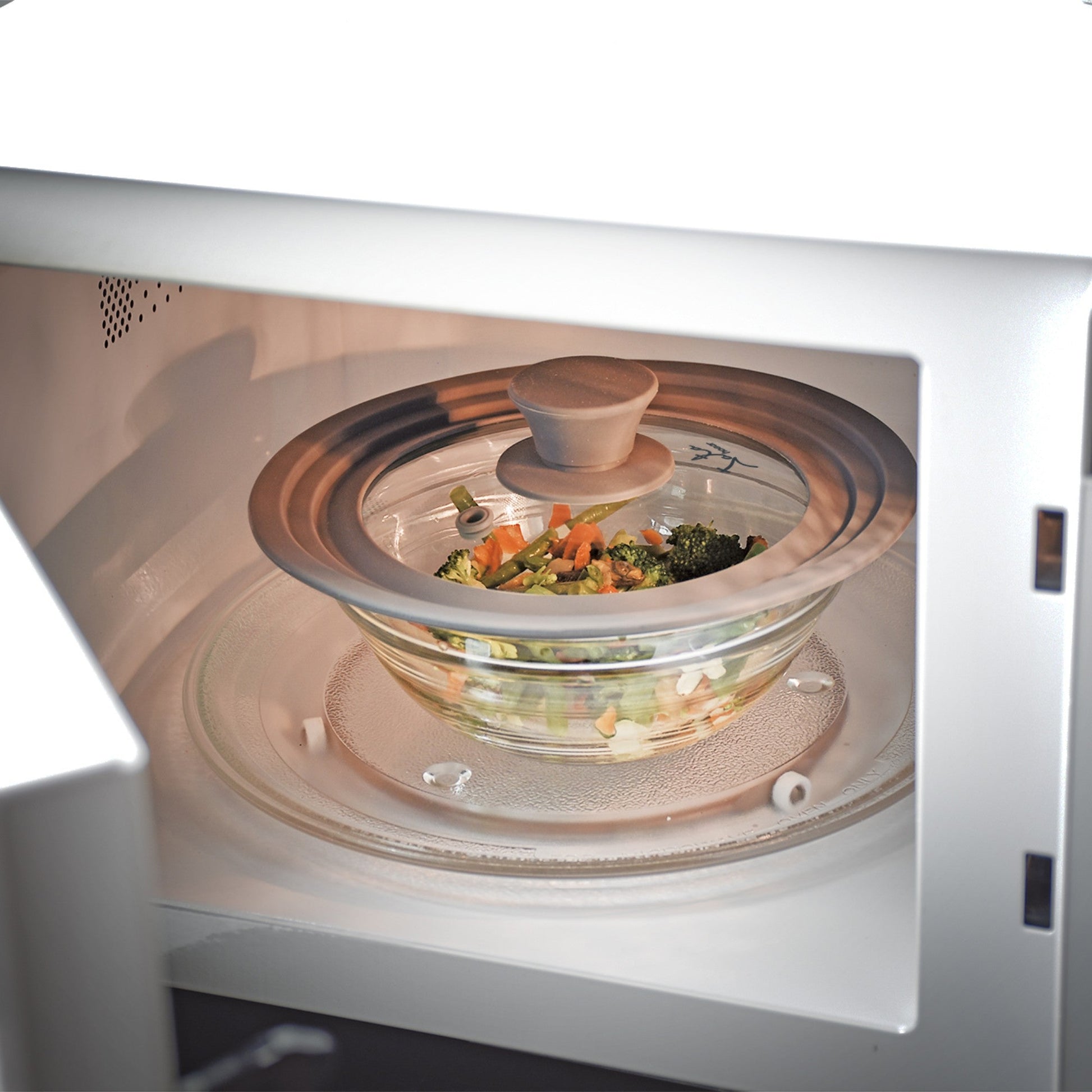 Tapa De Cristal Y Silicona Multi Tamaño 20 A 24 Cm2#Gris