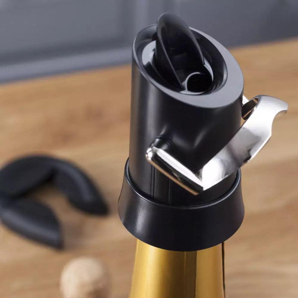 Tapón y Servidor Champagne Vacuvin2#Negro