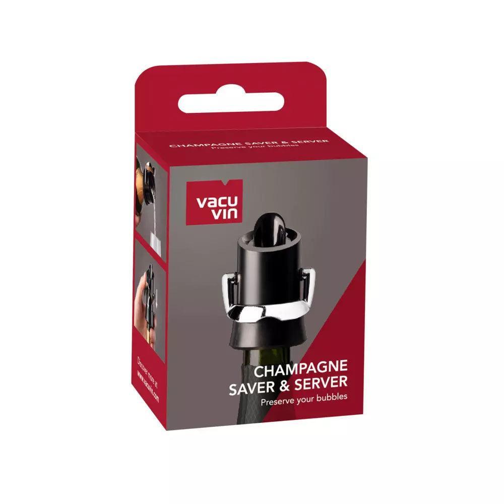Tapón y Servidor Champagne Vacuvin5#Negro