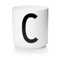 Taza Blanca De Porcelana - C Design Letters1#Blanco