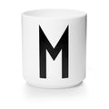 Taza Blanca De Porcelana - M Design Letters1#Blanco