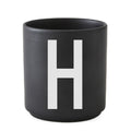 Taza Negro De Porcelana - H Design Letters1#Negro