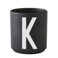 Taza Negro De Porcelana - K Design Letters1#Negro