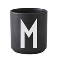 Taza Negro De Porcelana - M Design Letters1#Negro