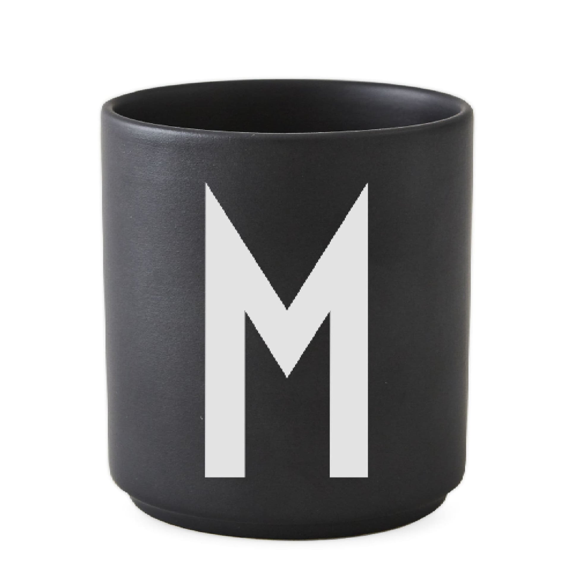Taza Negro De Porcelana - M Design Letters1#Negro