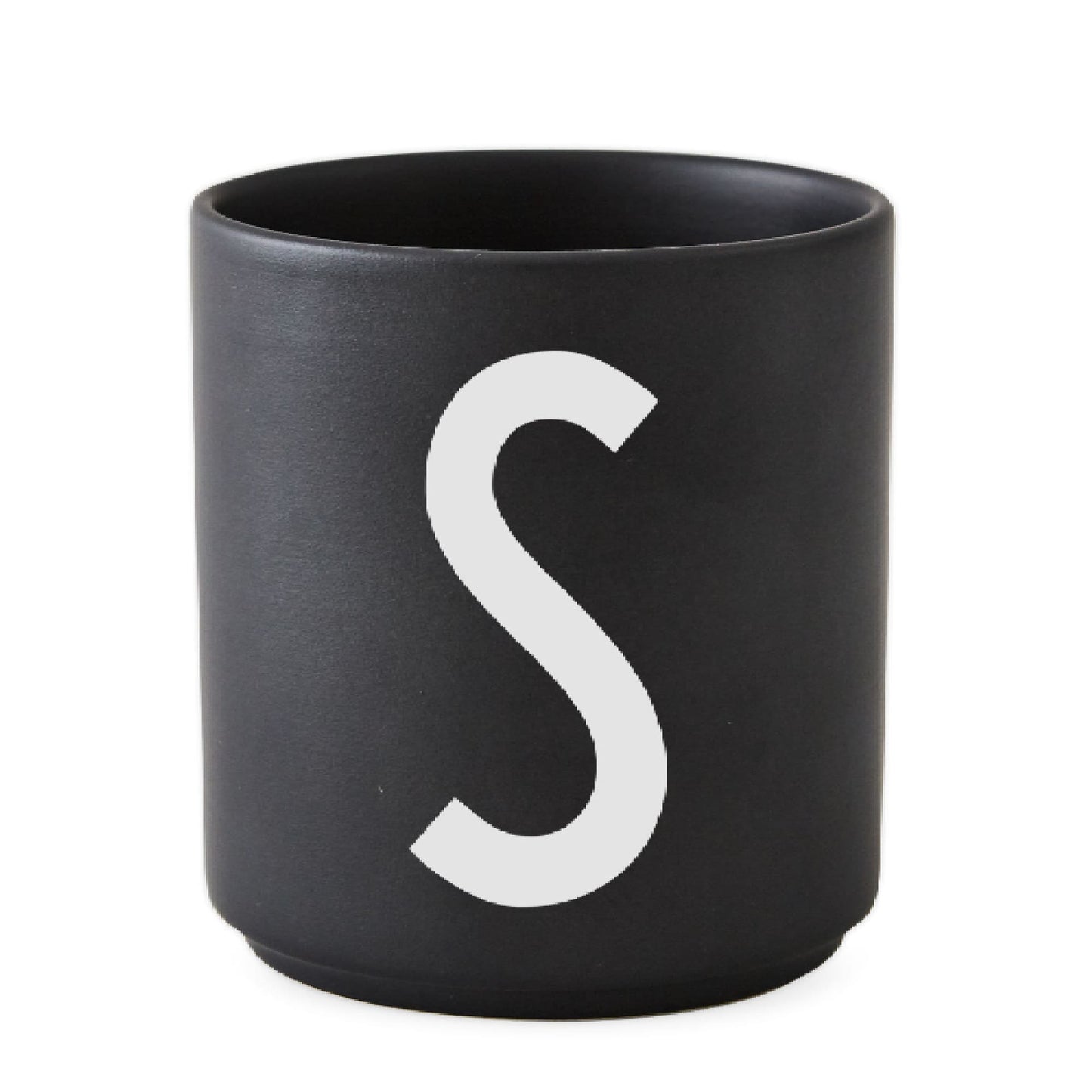 Taza Negro De Porcelana - S Design Letters1#Negro
