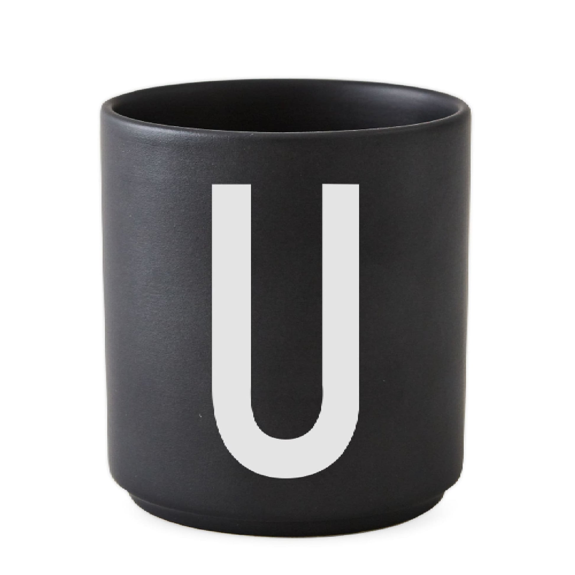 Taza Negro De Porcelana - U Design Letters1#Negro