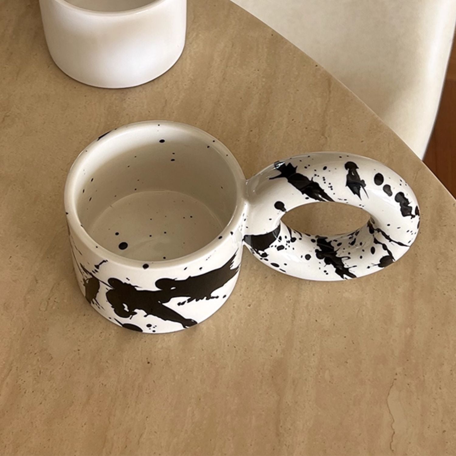 Tazon Mug Cerámica Tinta Donuts 250ml Santú Home & Deco3#Blanco
