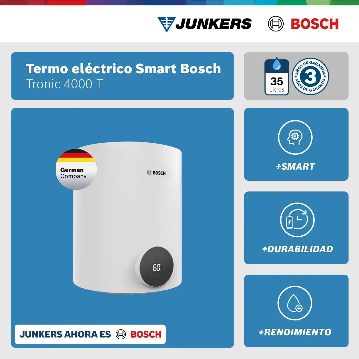 Termo eléctrico 35 litros Tronic 4000 T-Termos
