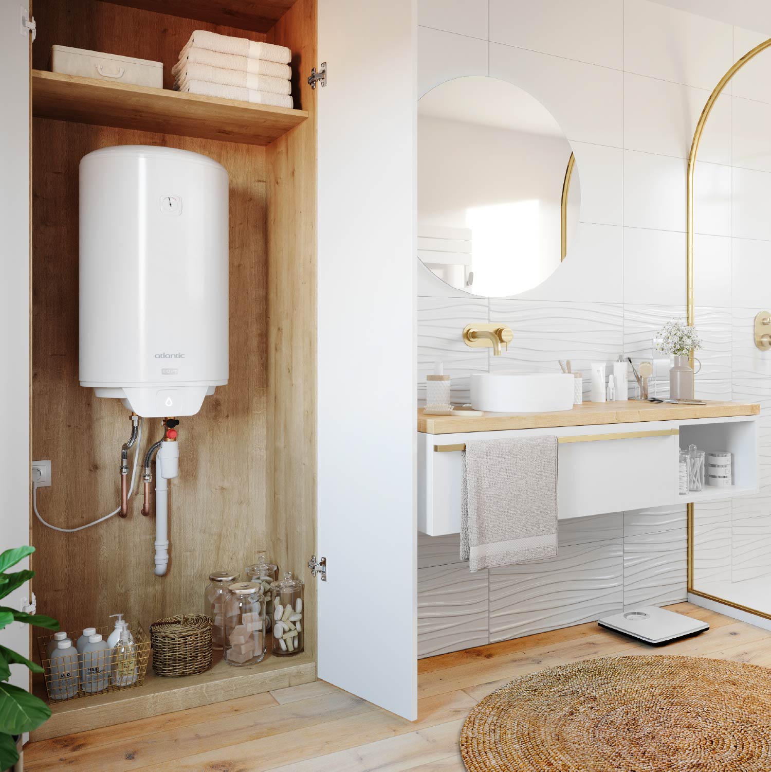 Termo Eléctrico Opro + 120 Lts Atlantic5#Blanco