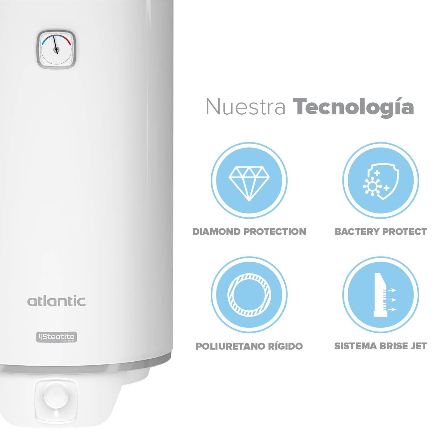 Termo Eléctrico Steatite 80 Lts Atlantic3#Blanco