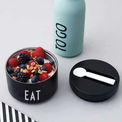 Termo lonchera Pequeño Design Letters3#Negro