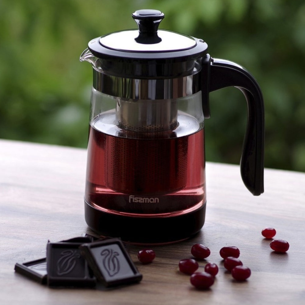 Tetera De Vidrio Con Infusor 750 ml Fissman2#Negro