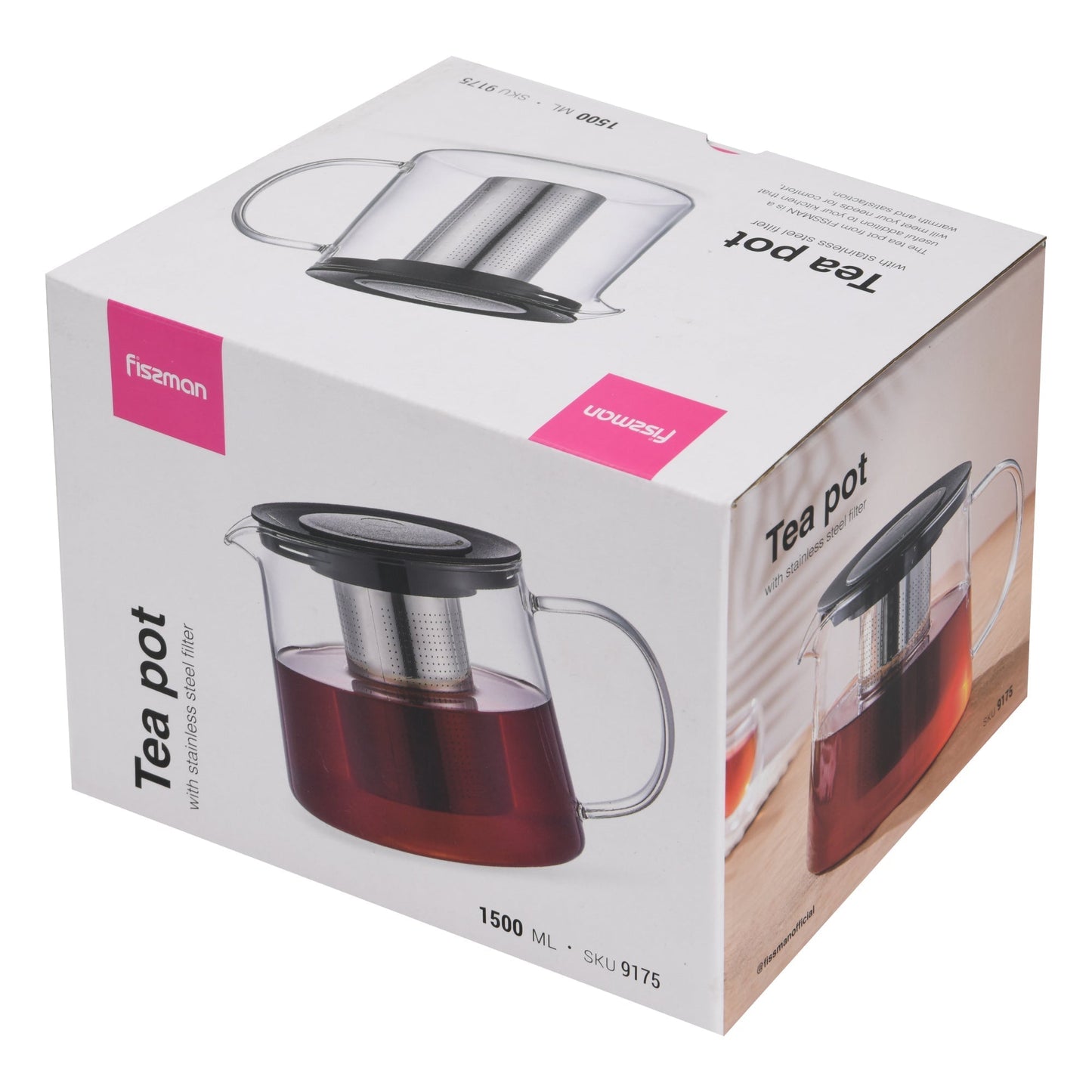 Tetera De Vidrio Con Infusor 1.5 Lts Fissman3#sin color
