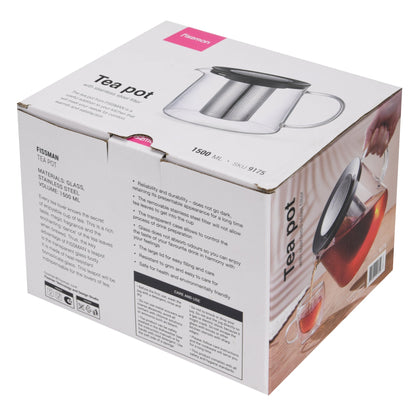 Tetera De Vidrio Con Infusor 1.5 Lts Fissman7#sin color