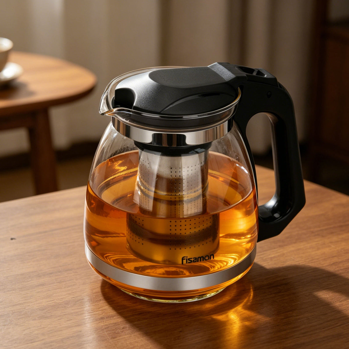 Tetera de Vidrio con Infusor Cental 1500 ml Fissman-Teteras