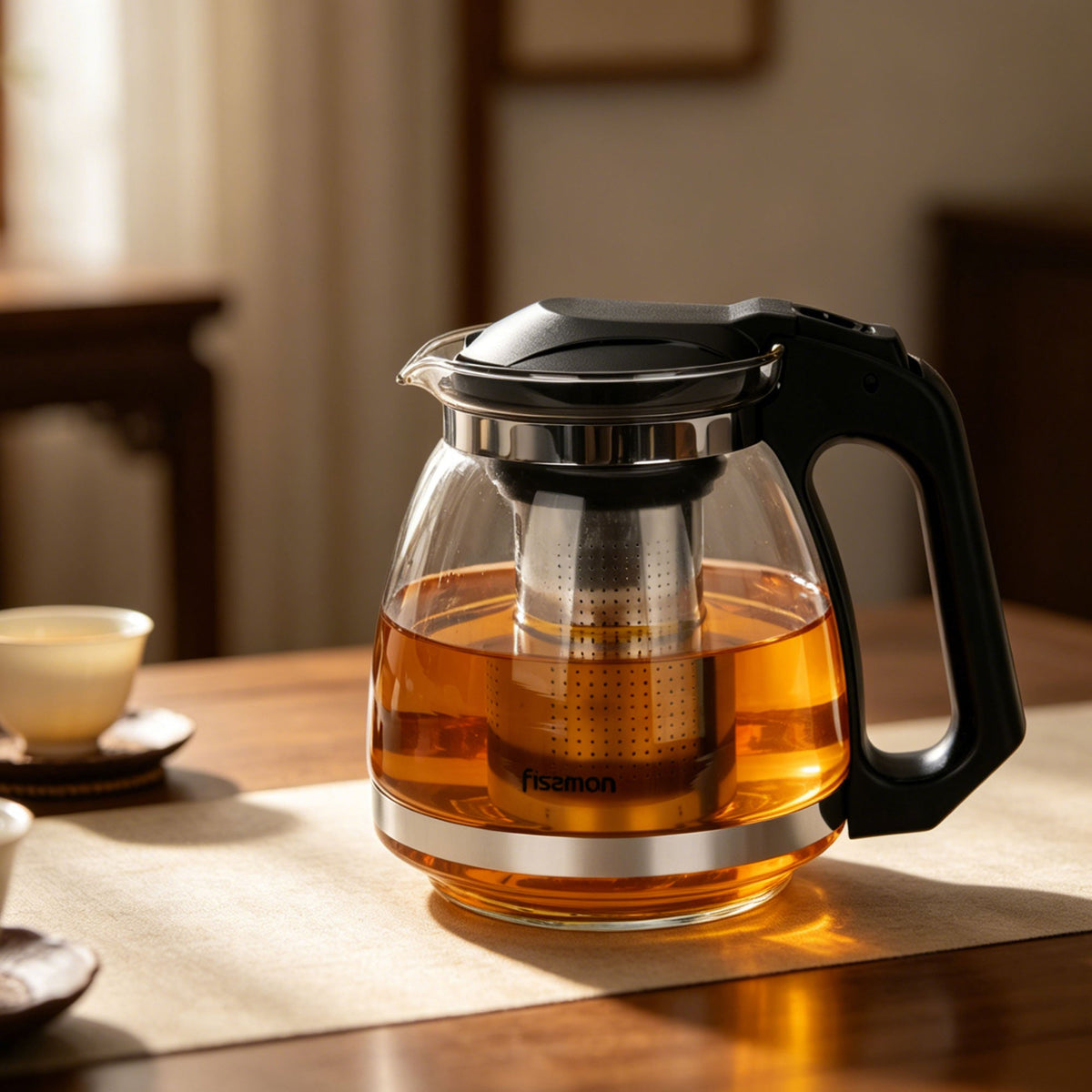 Tetera de Vidrio con Infusor Cental 1500 ml Fissman-Teteras