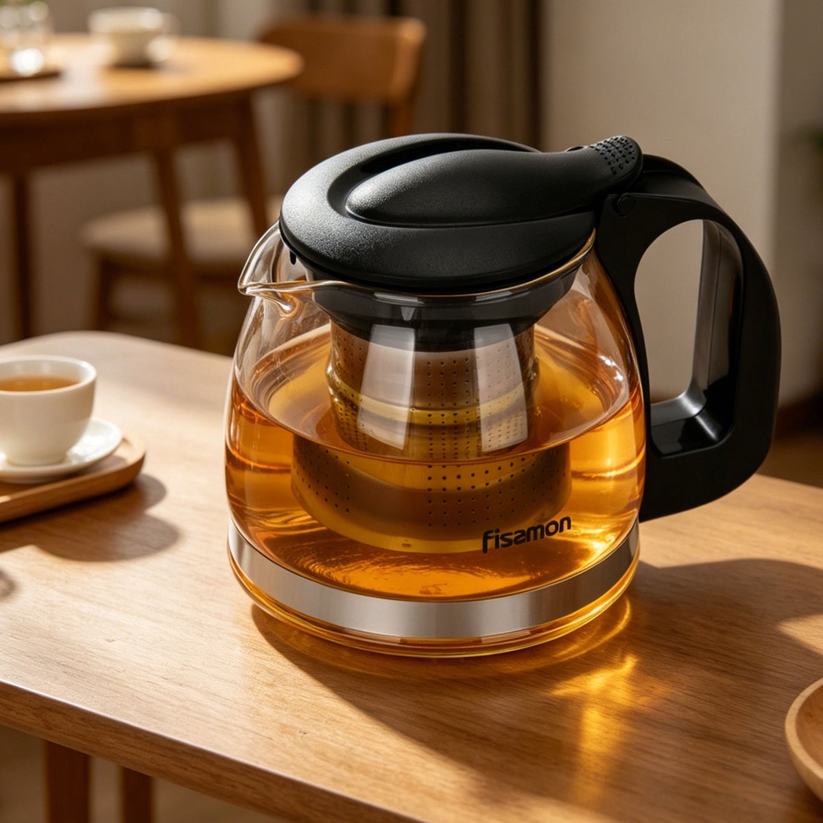 Tetera de Vidrio con Infusor Cental 700 ml Fissman-Teteras