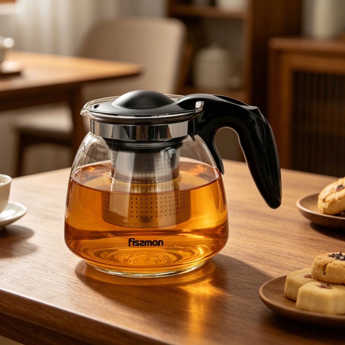 Tetera de Vidrio con Infusor Cental 900 ml Fissman-Teteras