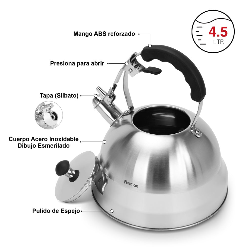 Tetera Premium Alba Acero Inoxidable 4.5 Litros Fissman2#Sin color