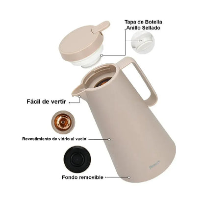 Thermo Jarra 1000 ml Crema/Arena con revestimiento de vidrio 2#undefined