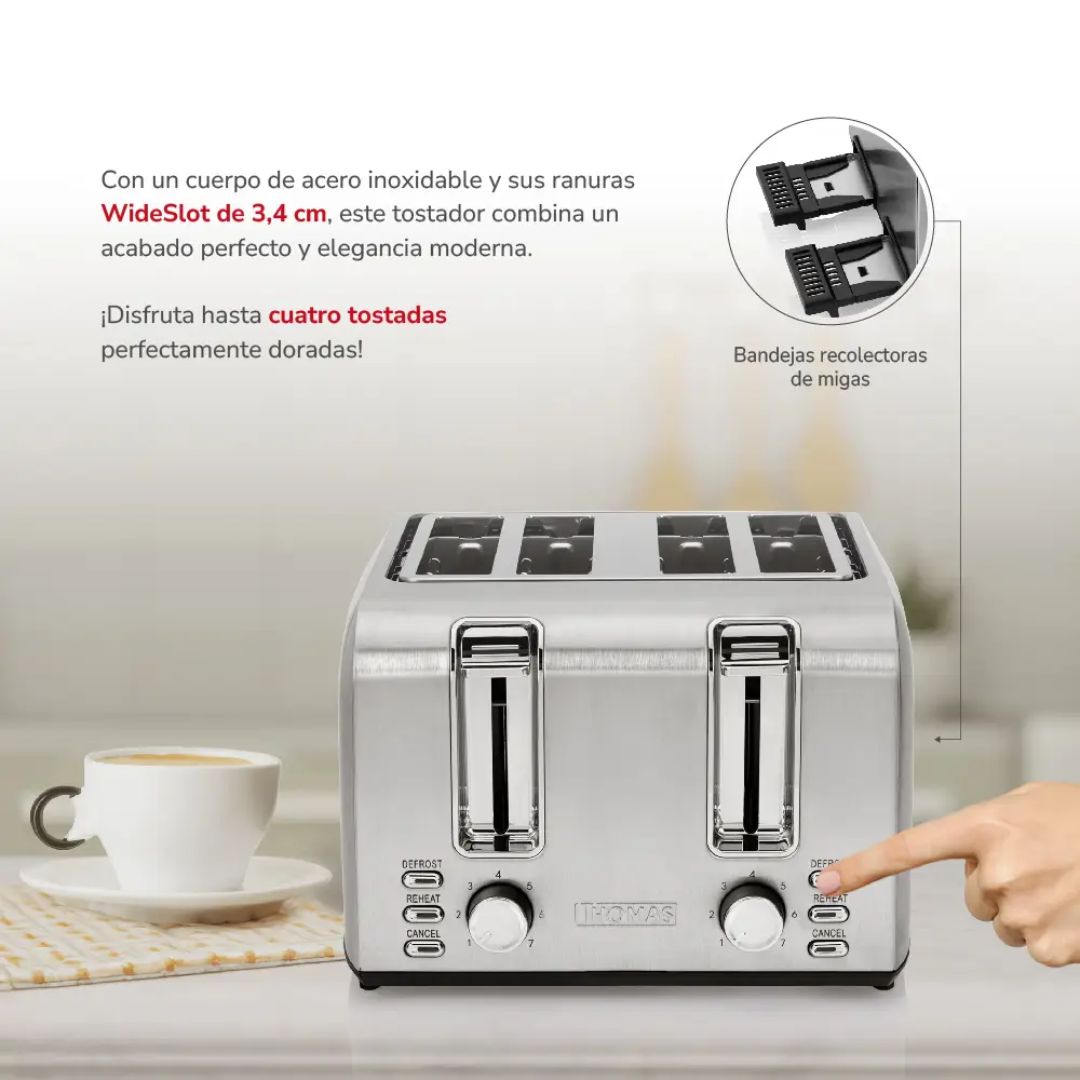 Tostador Eléctrico 4 Rebanadas TH-133i Thomas6#Metal
