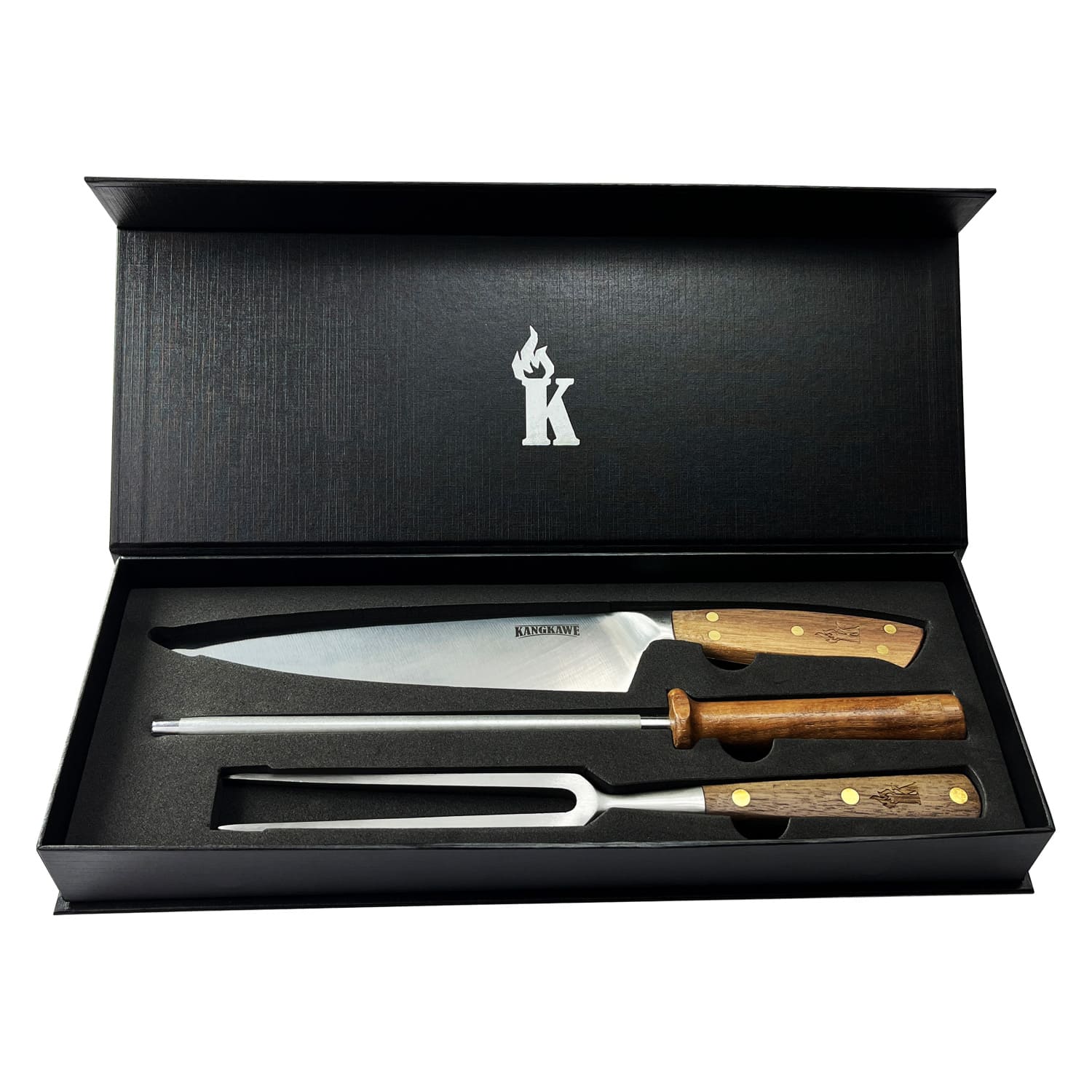 Trilogía Cuchillo Catemu + Pincho Pro + Astil Edición Limitada Black Kangkawe3#Acero