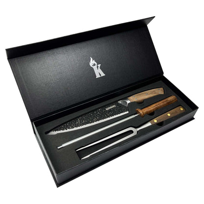 Trilogía Cuchillo Curacaví + Pincho Pro + Astil Edición Limitada Black Kangkawe1#Acero