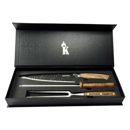 Trilogía Cuchillo Curacaví + Pincho Pro + Astil Edición Limitada Black Kangkawe3#Acero