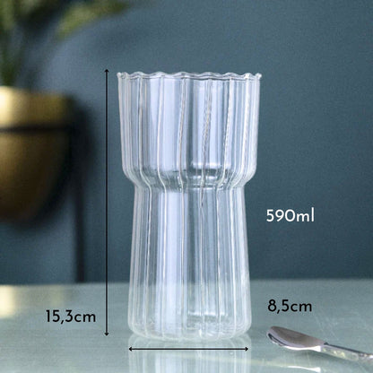 Vaso Estriado Alto 590ml Santú Home & Deco4#Blanco