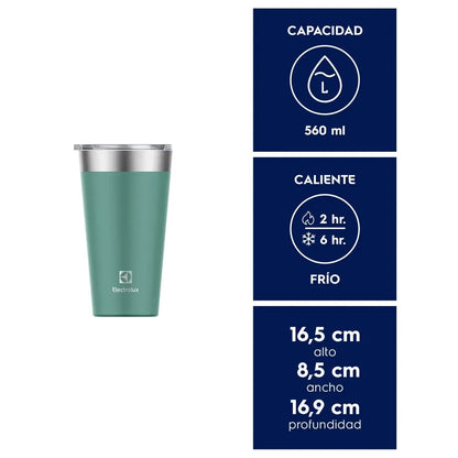 Vaso Térmico Mug 560 ml con Tapa Sense Electrolux7#Verde