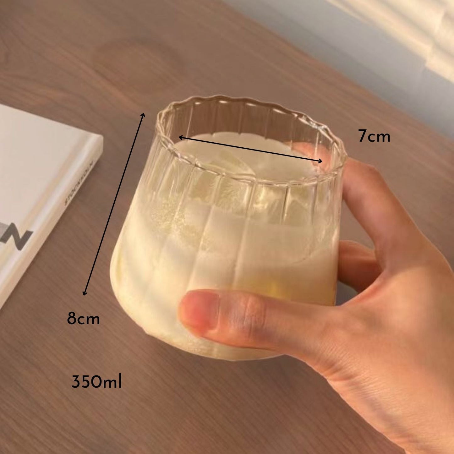 Set 2 Vasos Vidrio Acanalado 350ml Santú Home & Deco5#Blanco