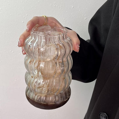 Vaso Vidrio Relieve + Bombilla 800ml Santú Home & Deco3#Blanco