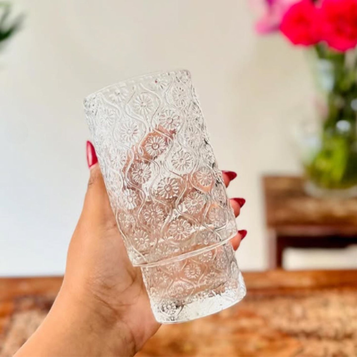 Vaso Vidrio Begonia 280ml Santú Home & Deco5#Blanco
