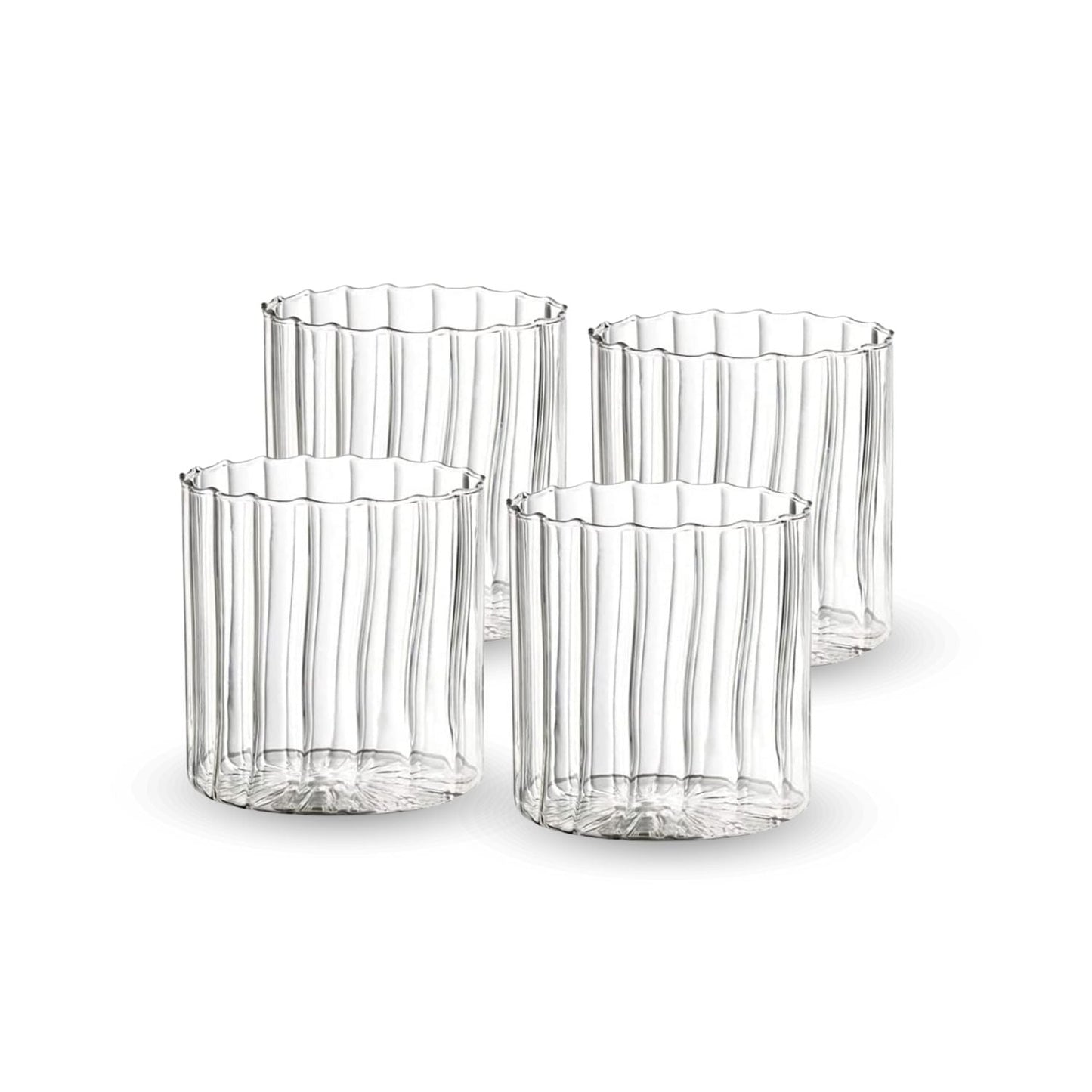 Set 4 Vasos Vidrio de Vertical Chic 180ml Santú Home & Deco10#Blanco
