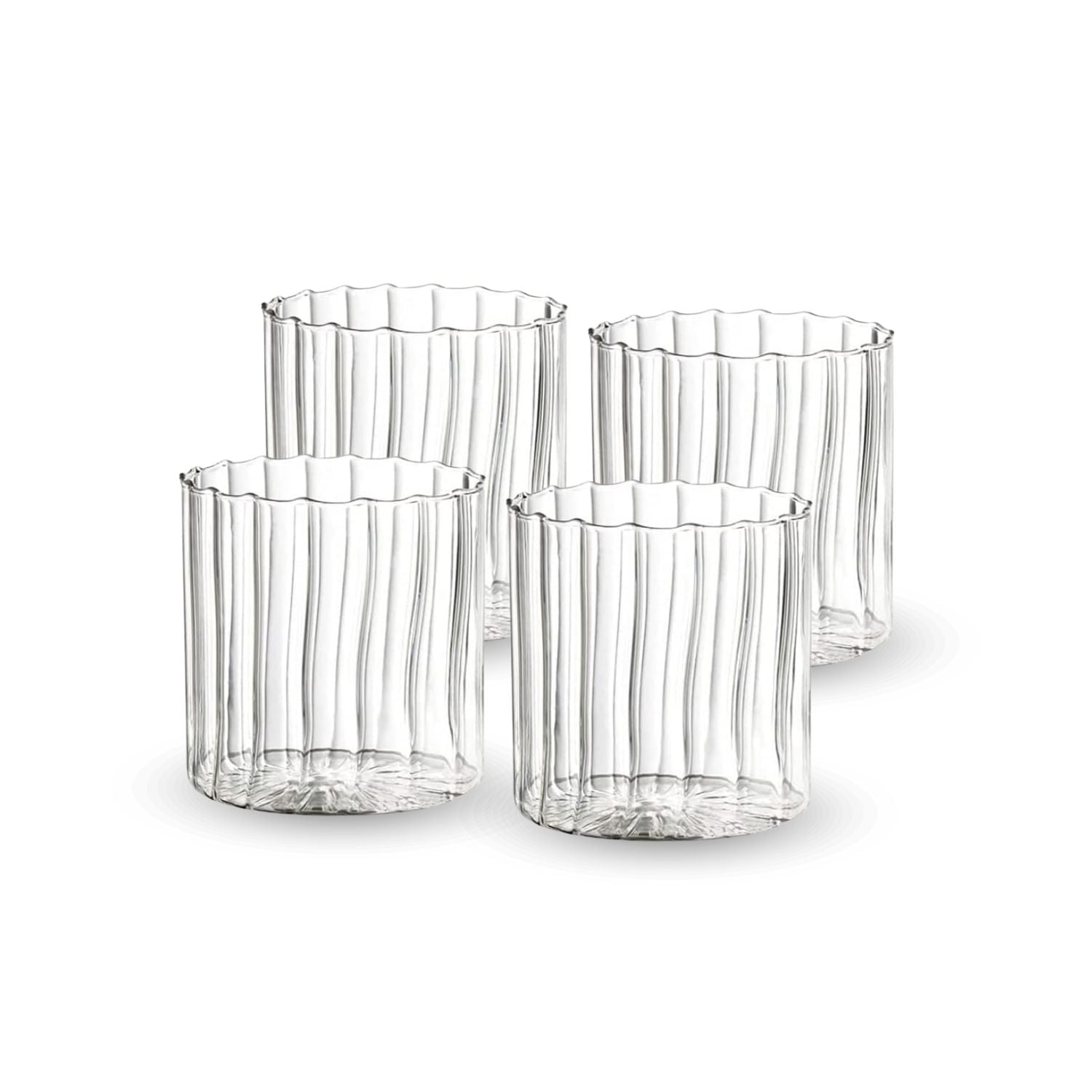 Set 4 Vasos Vidrio de Vertical Chic 180ml Santú Home & Deco10#Blanco