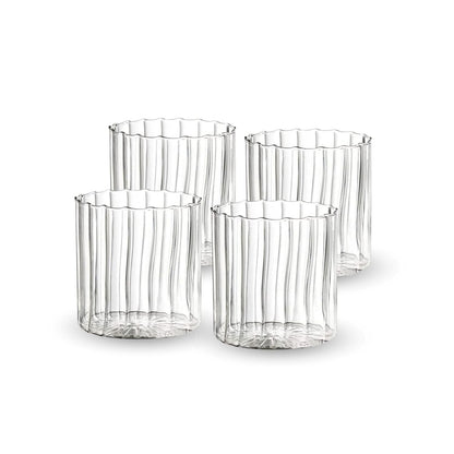 Set 4 Vasos Vidrio de Vertical Chic 180ml Santú Home & Deco10#Blanco