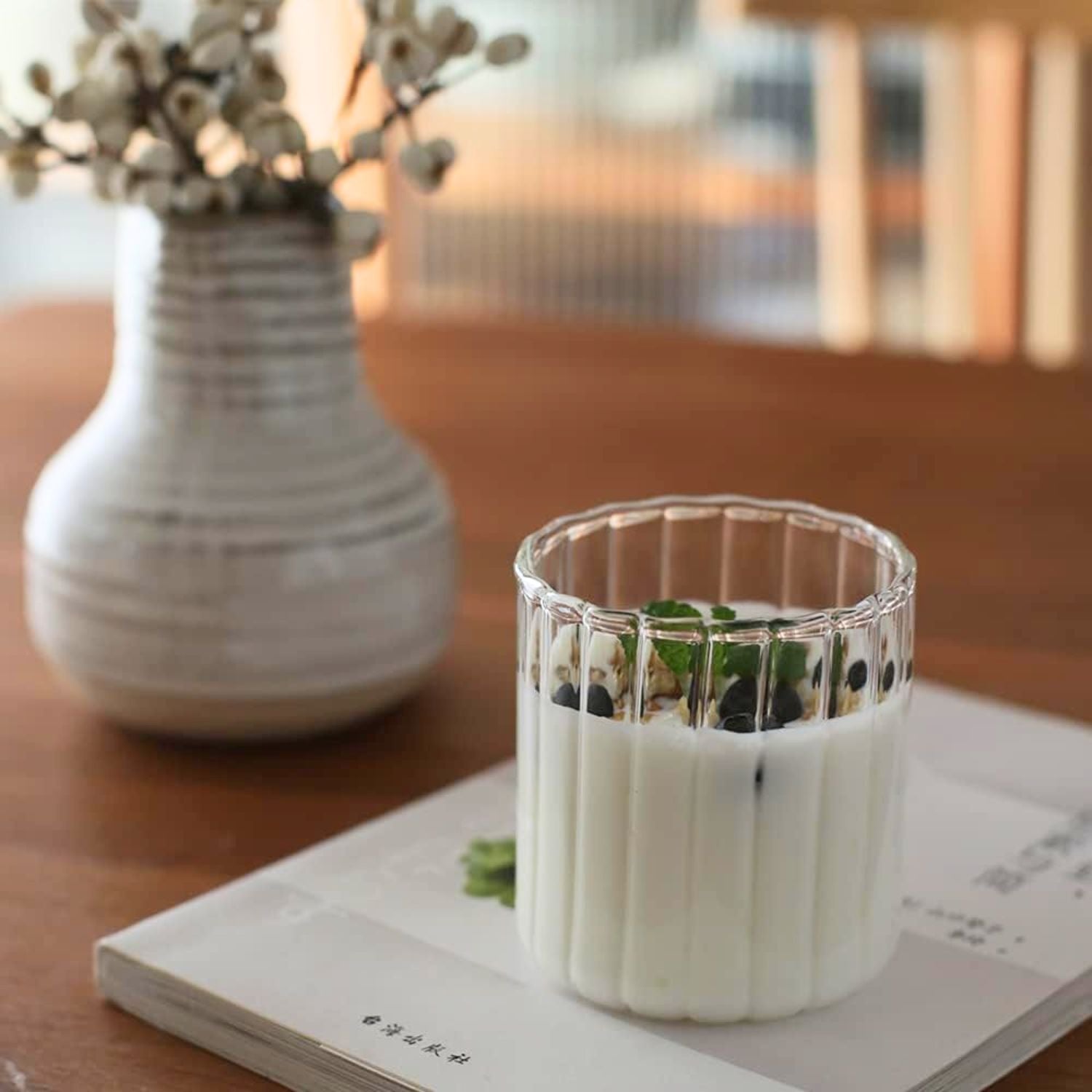 Set 4 Vasos Vidrio de Vertical Chic 180ml Santú Home & Deco6#Blanco