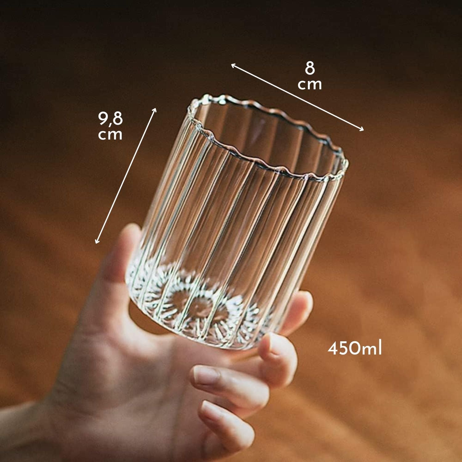 Set 4 Vasos Vidrio de Vertical Chic 350ml Santú Home & Deco5#Sin color